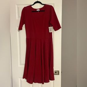 Lularoe Nicole women’s Dress Burgundy Color Size XL NWT